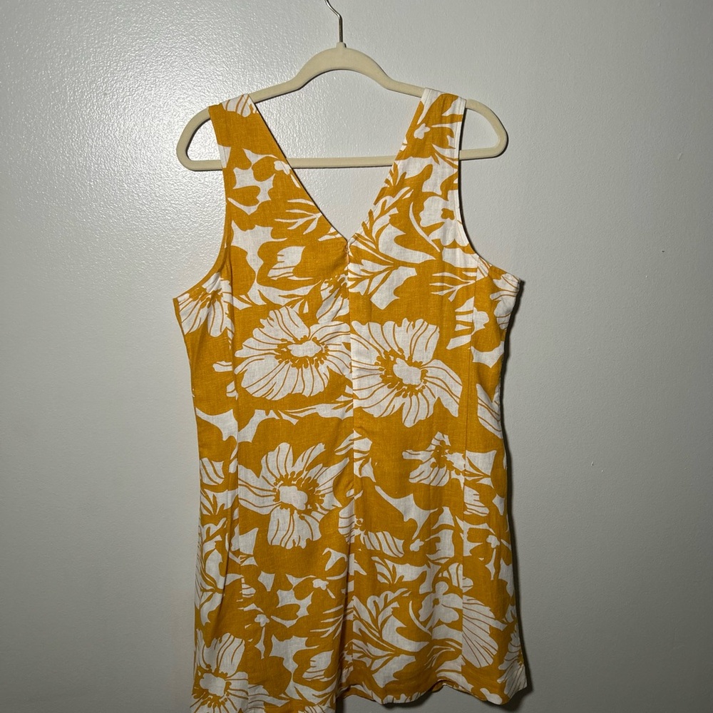 NWT Banana Republic Yellow Floral Mini Dress - Picture 4 of 6